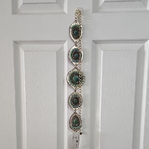 Chico's Green and Gold Statement Belt